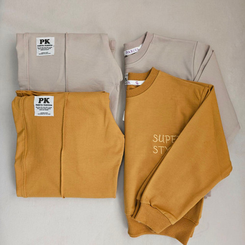 ست بلوز شلوار دخترانه آستین بلند با شلوار بگ