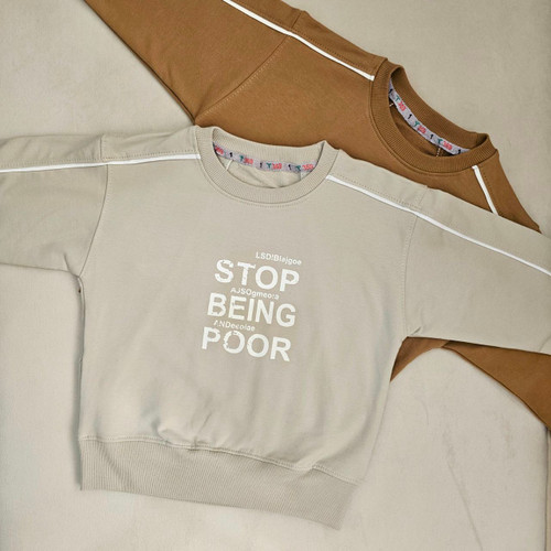 دورس پنبه ای تک آستین بلند اسپرت با طرح چاپی