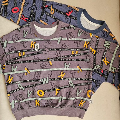 بلوز دو نخ تک پسرانه طرح دار