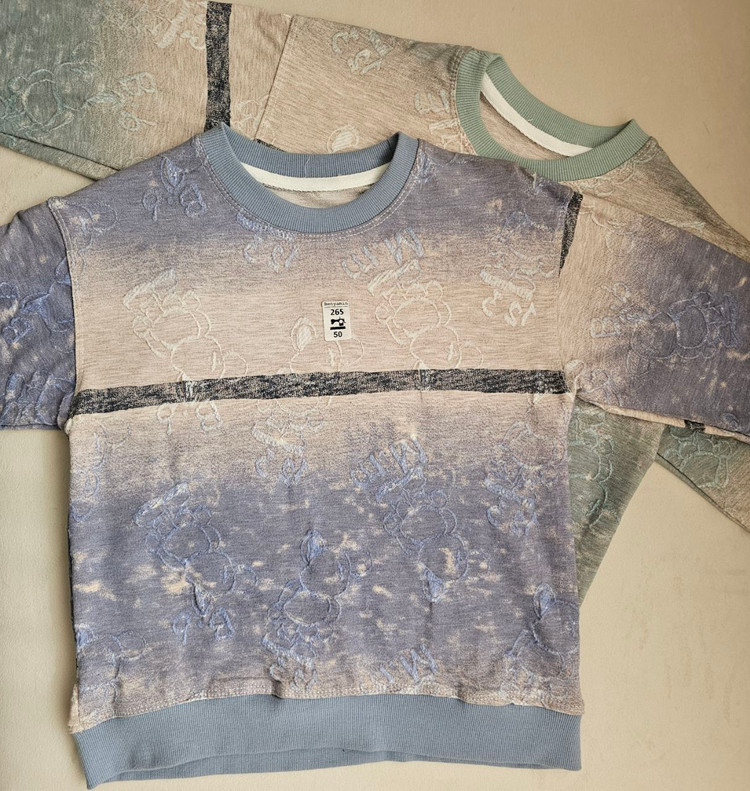 بلوز دو نخ تک پسرانه طرح دار