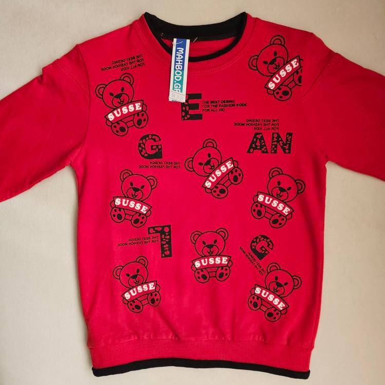 بلوز نخ پنبه تک سایز پسرانه آستین بلند