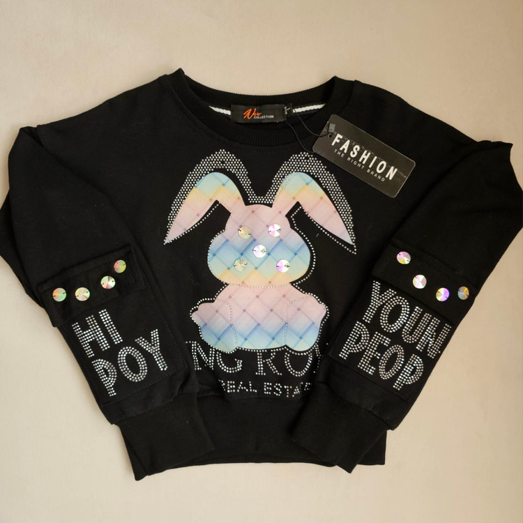 دورس سه نخ دخترانه نگین دار با طرح خرگوش تک سایز