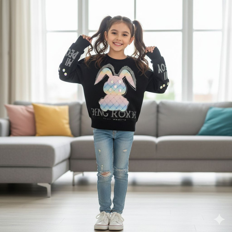 دورس سه نخ دخترانه حراجی با طرح خرگوش