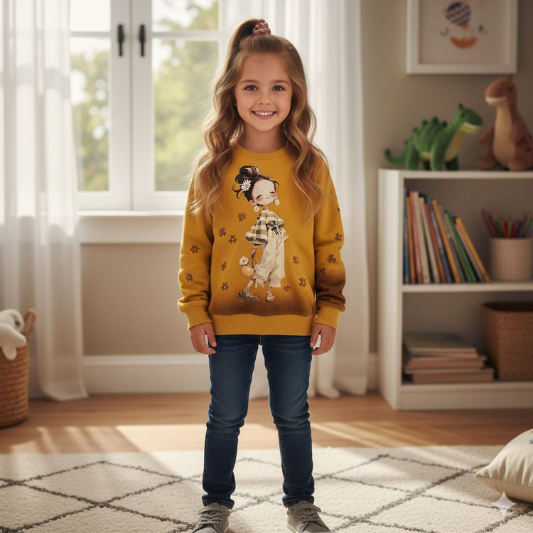 بلوز تک نخ پنبه آستین بلند فانتزی