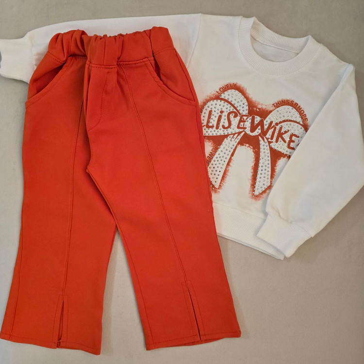 بلوز شلوار دخترانه با شلوار کتان کش