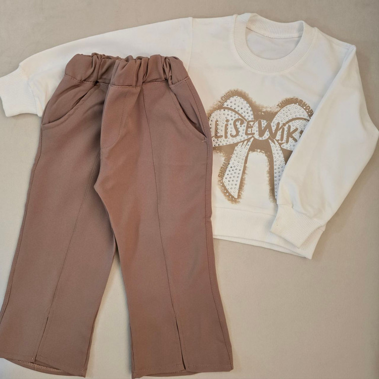 بلوز شلوار دخترانه رنگ کالباسی