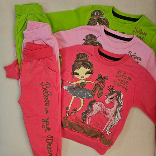 بلوز شلوار دخترانه نخ پنبه مناسب زمستان