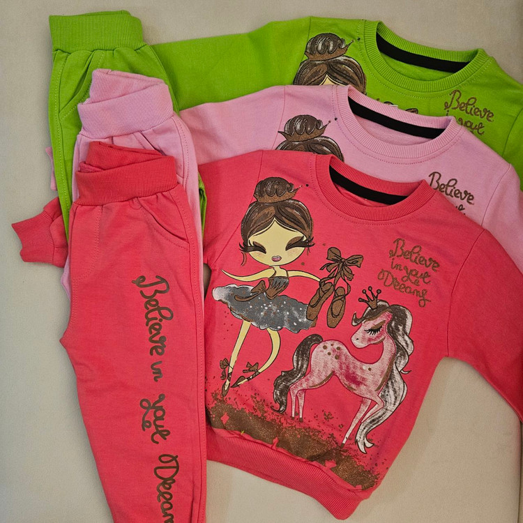 بلوز شلوار دخترانه نخ پنبه مناسب زمستان