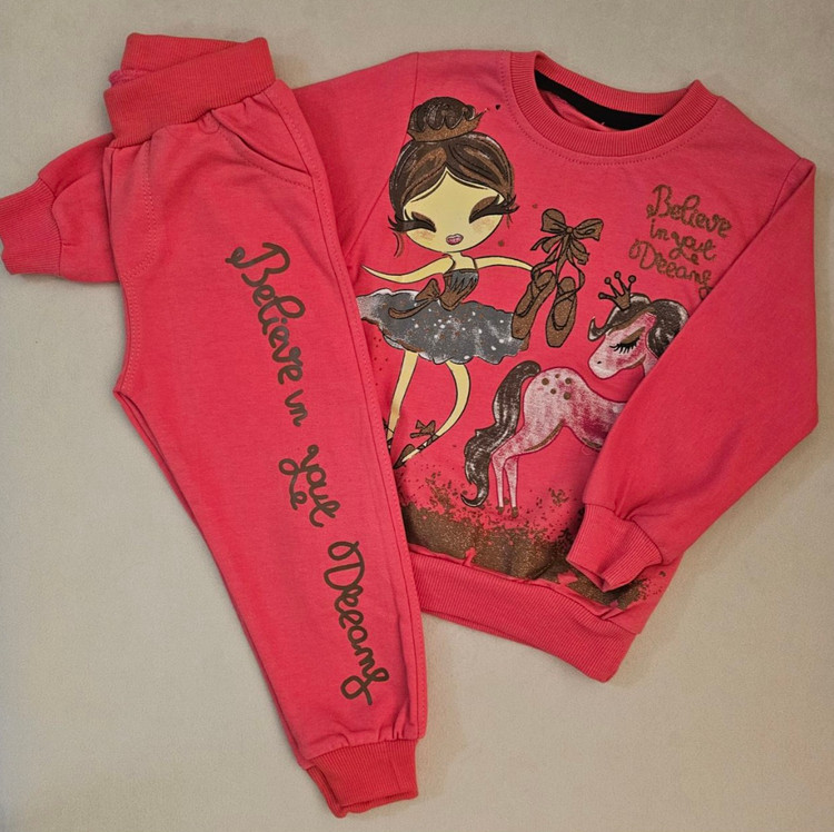 بلوز شلوار دخترانه با طرح عروسکی