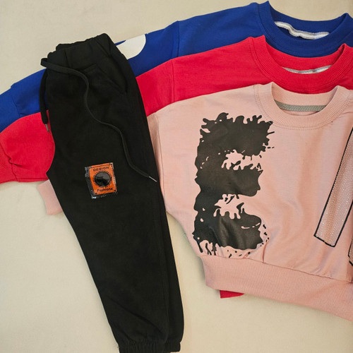 ست دورس و شلوار دخترانه دونخ پنبه