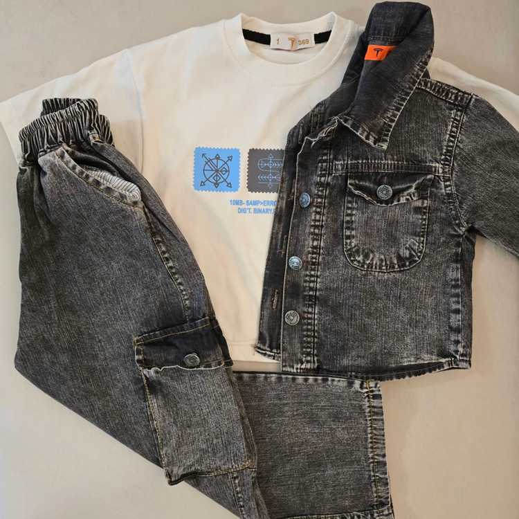 ست تیشرت و کت و شلوار جین بچگانه