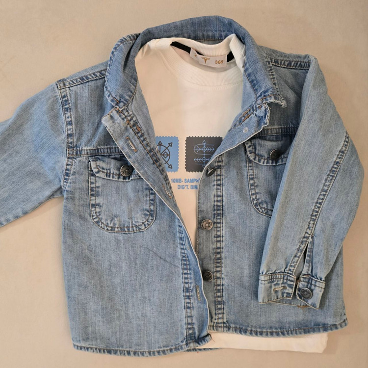 ست تیشرت و کت و شلوار جین بچگانه آبی