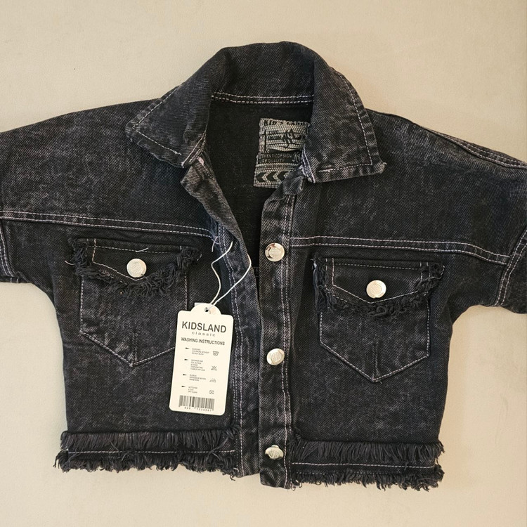 ست کت و شلوار جین بچگانه ذغالی