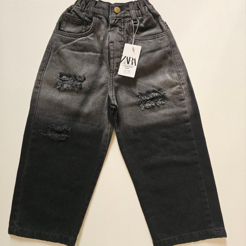 شلوار جین بچگانه اسپرت طرح سایه روشن ذغالی