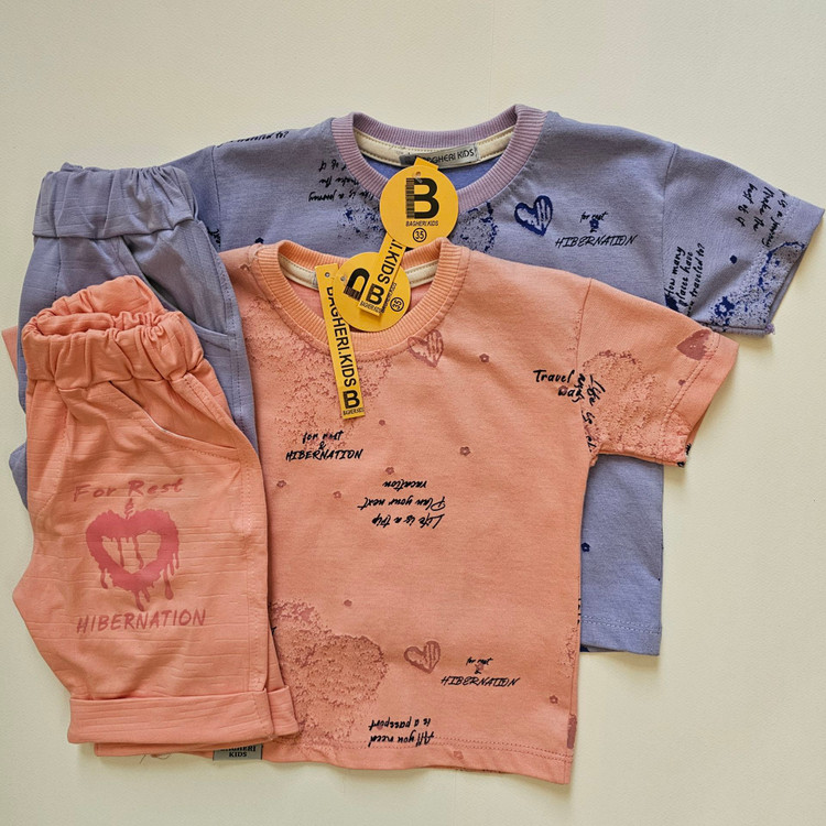 تیشرت شلوارک دخترانه با کیفیت عالی