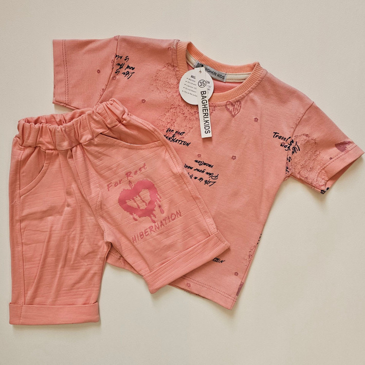 ست تیشرت و شلوارک بچه گانه دخترانه