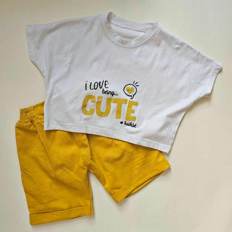 ست کراپ شلوارک دخترانه