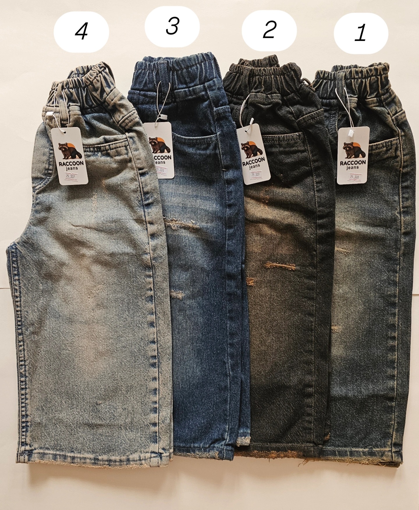 شلوار جین بگ پسرانه طرح پارگی (برند RACCOON Jeans)